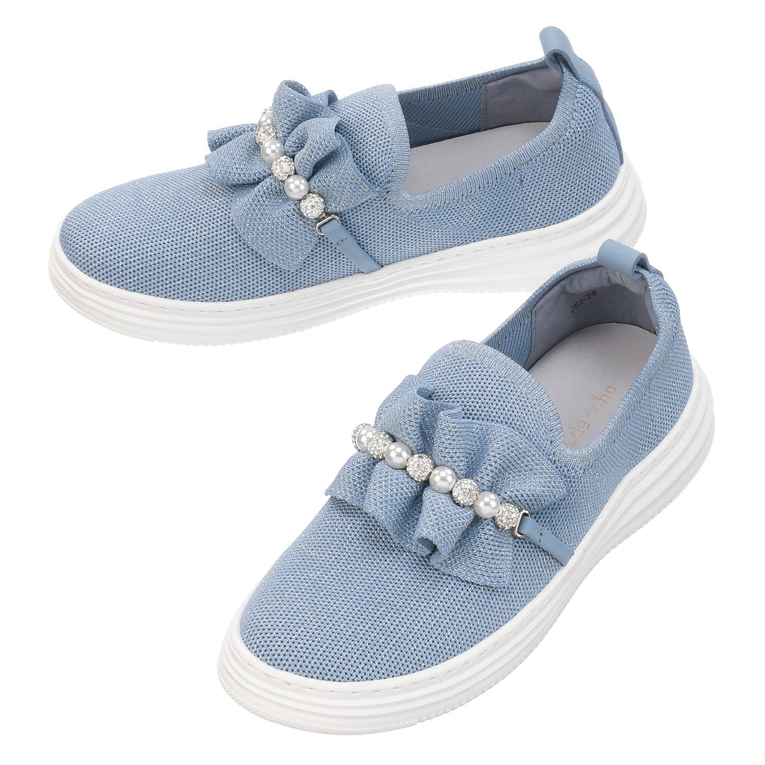 Pearl Frill Shoes 52-J52-28 Blue 23.5cm