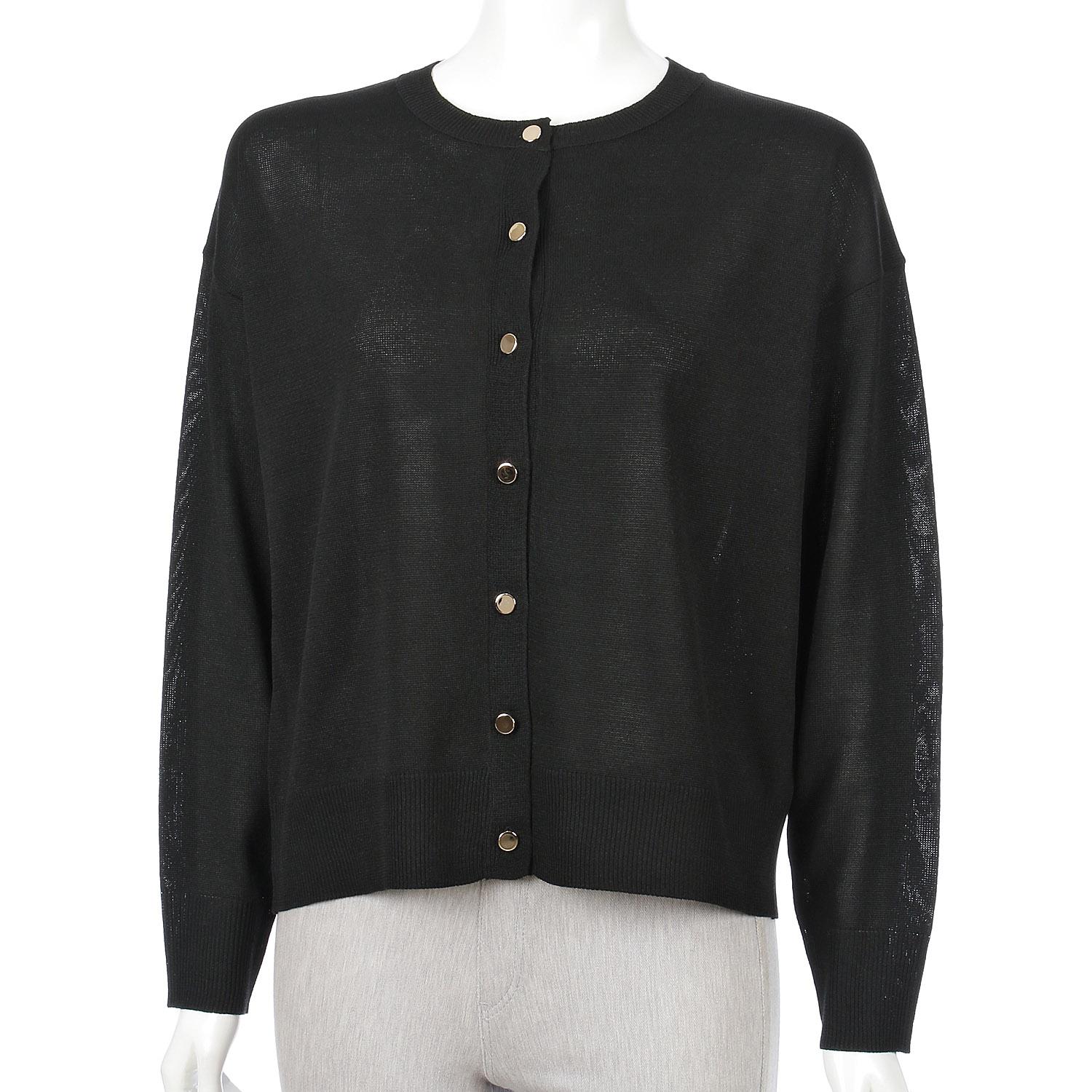 Sheer Lace Cardigan, Black, F (Free)