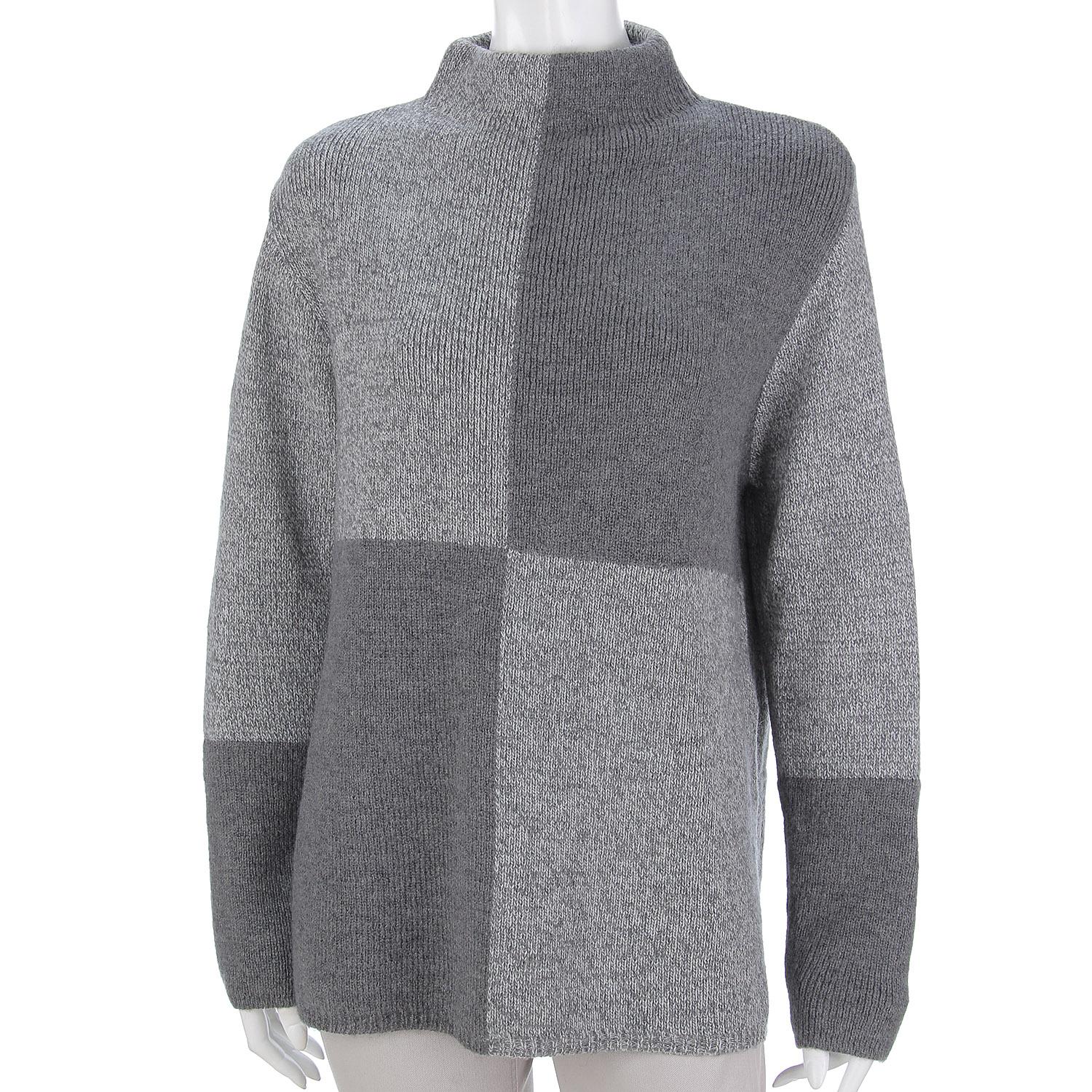 LAPIS ROUGE Alpaca Blend Color-Block Sweater Gray Size 11