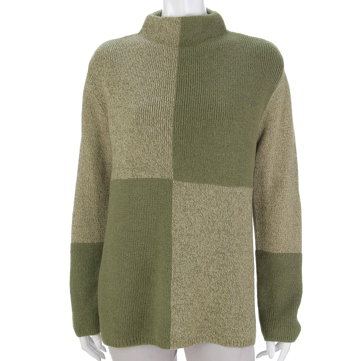 LAPIS ROUGE Alpaca Blend Color Sweater Olive 11 Gauge