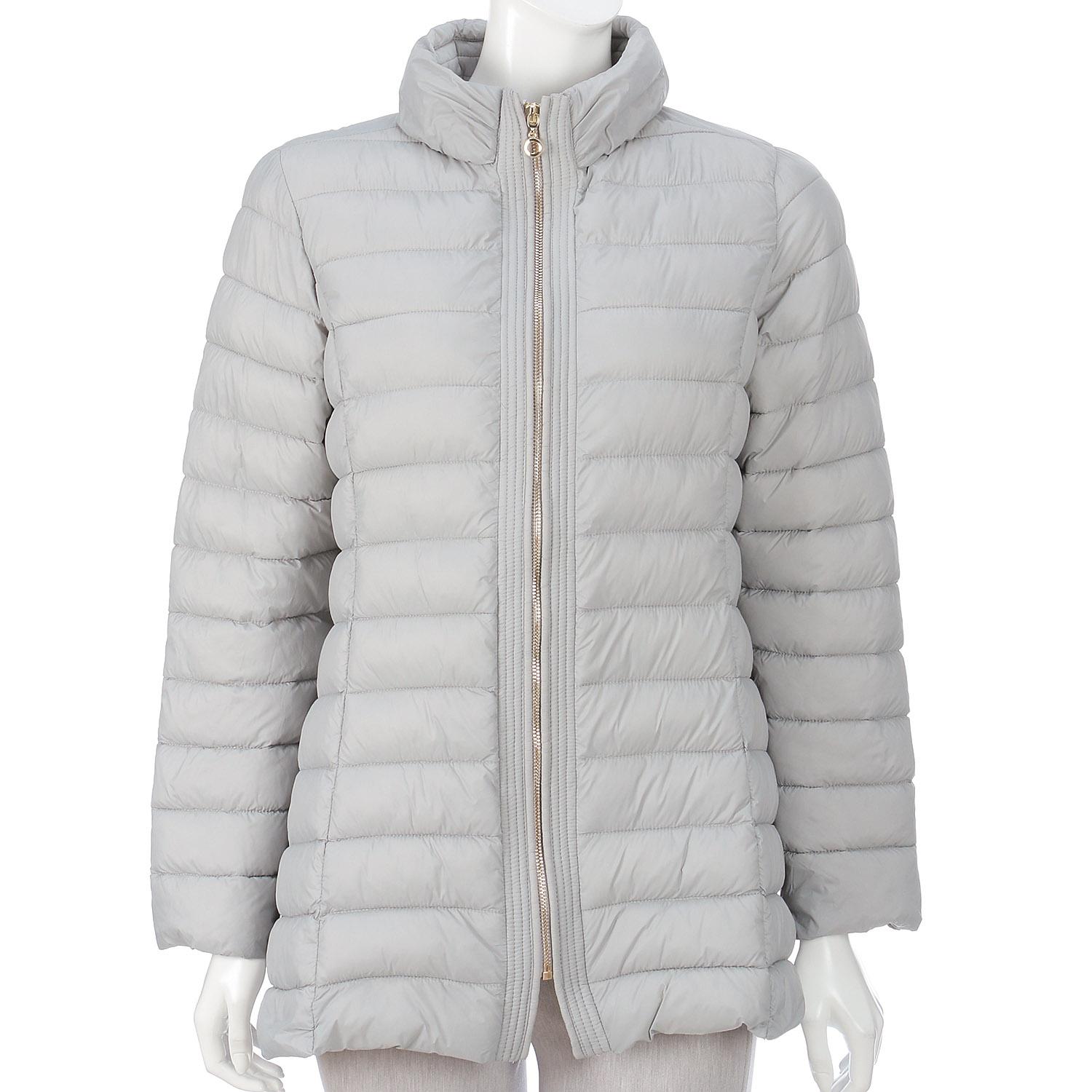 LAPIS ROUGE Quilted Long Jacket Light Gray Size 11