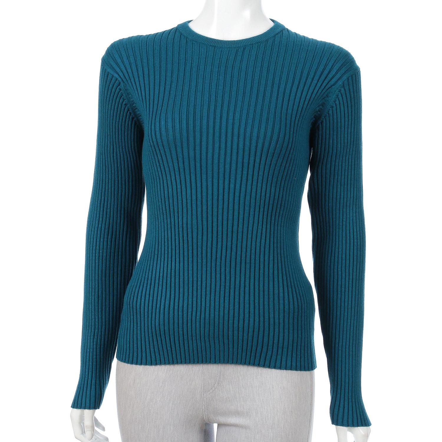 AUG Crew Neck Rib Knit Sweater Blue F (Free Size)