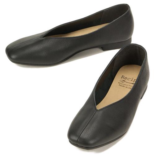 Recipe V-Cut Square Shoes RP-267 Black 24.0CM