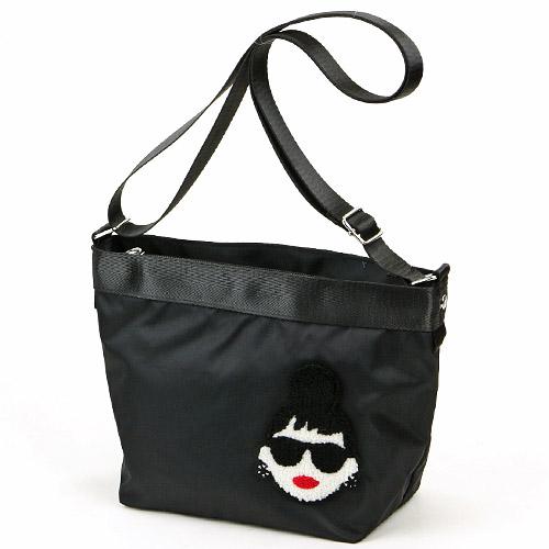 HAPPY FACE Lady Emma Lightweight Shoulder Bag - Black