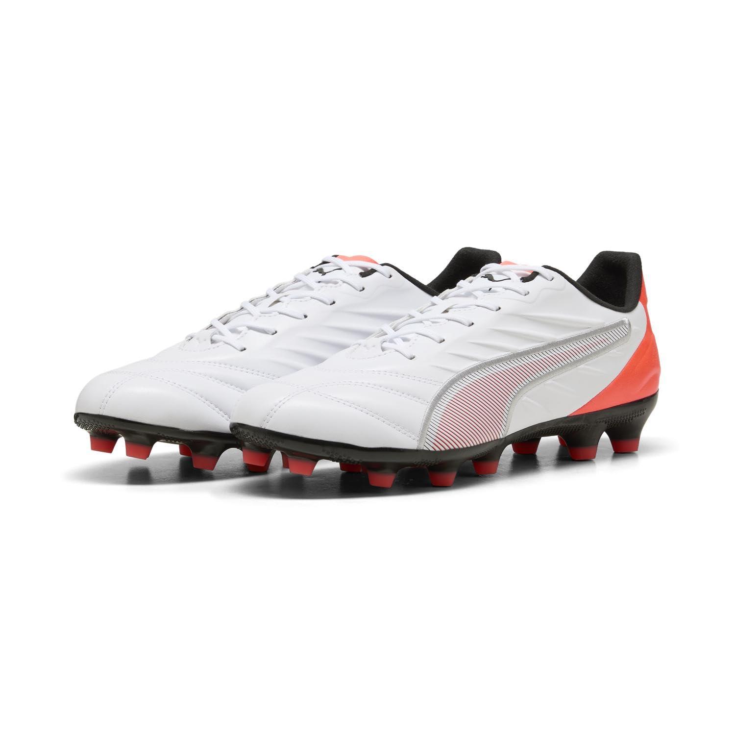 [PUMA] Soccer Cleats KING PRO HG/AG 108829 Fall/Winter 2025 Color White Silver Glowing Red Black (01) 25.5 cm