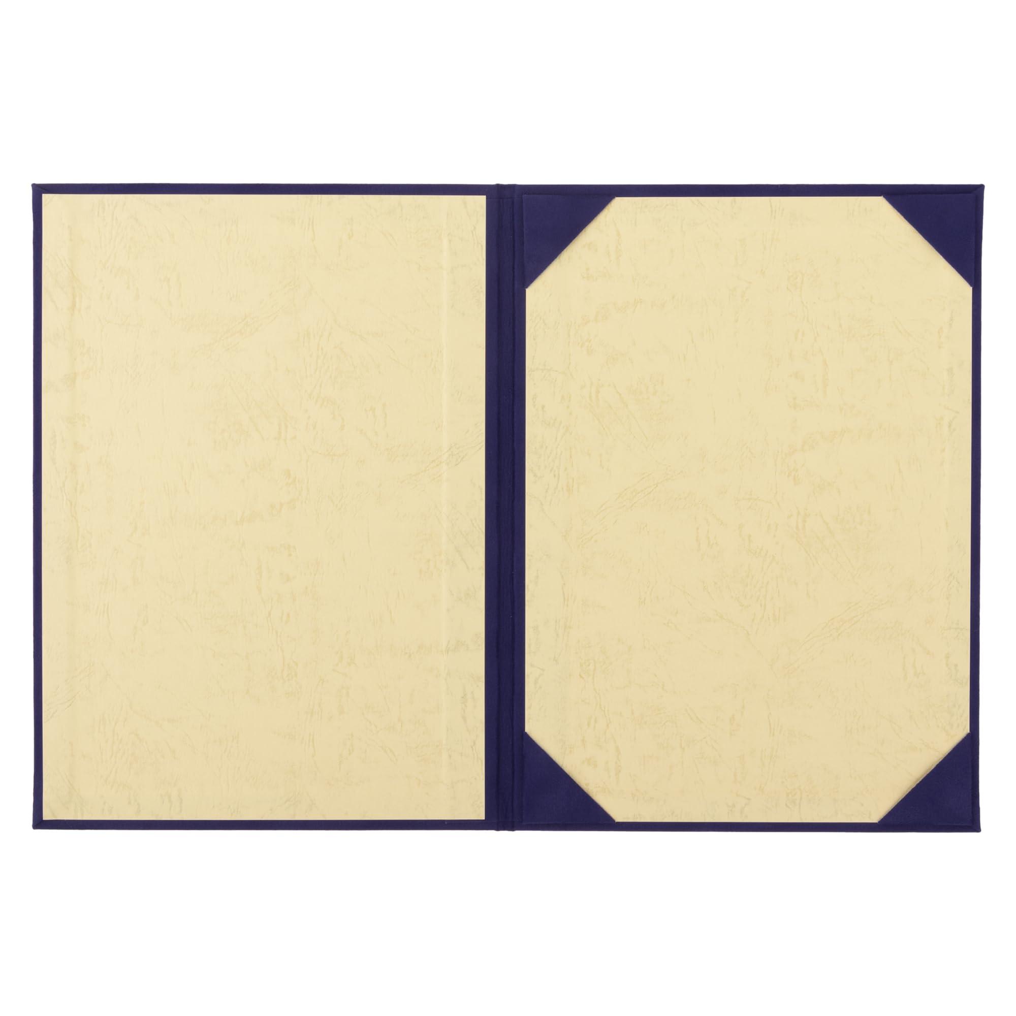 Mino Shokai Certificate File Suede-like Texture Navy Blue A4 Size For Certificates 8282-01
