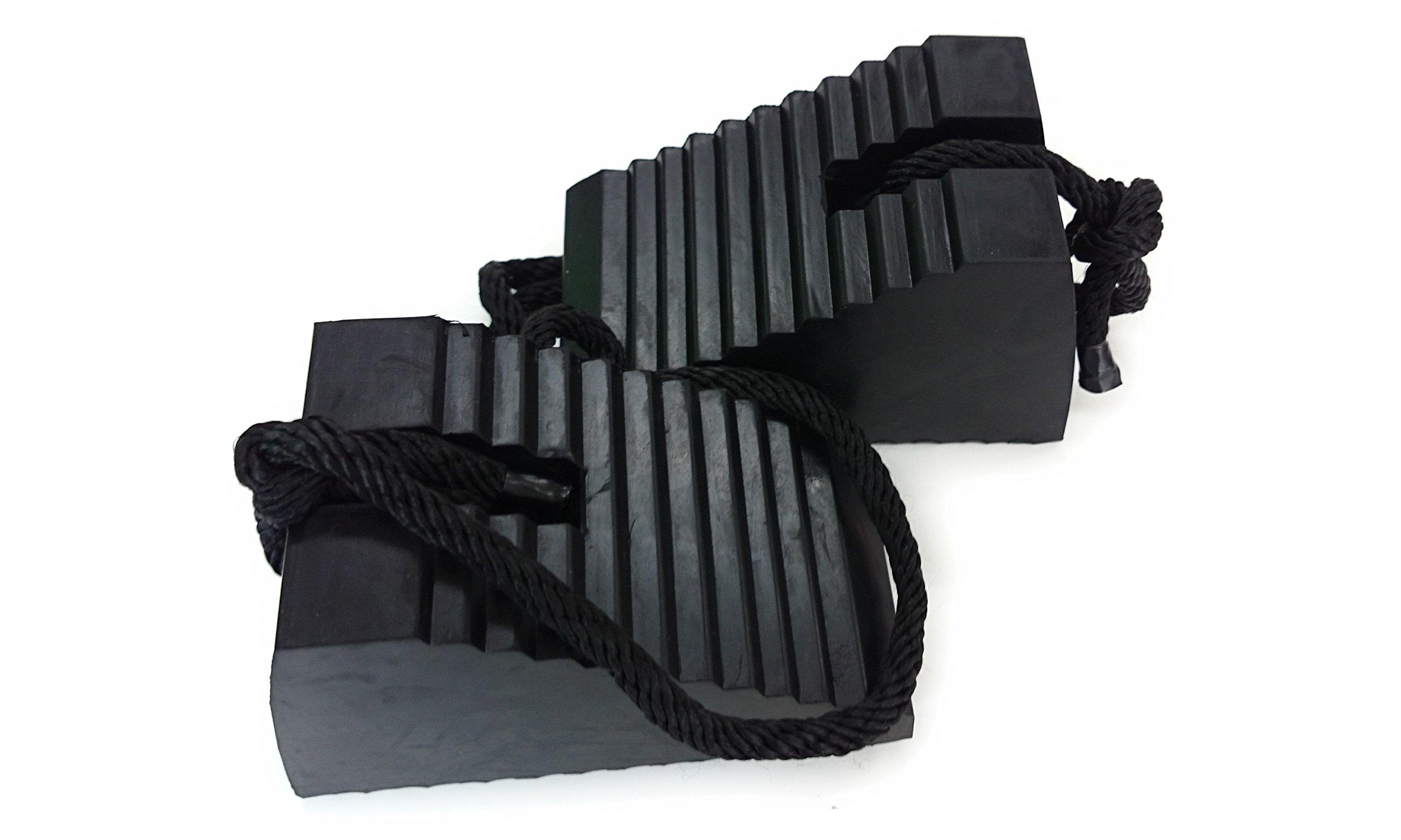 ESCO 100x95x170mm Tire Stopper (with Cord/1 Pair) EA984VA-71 Black