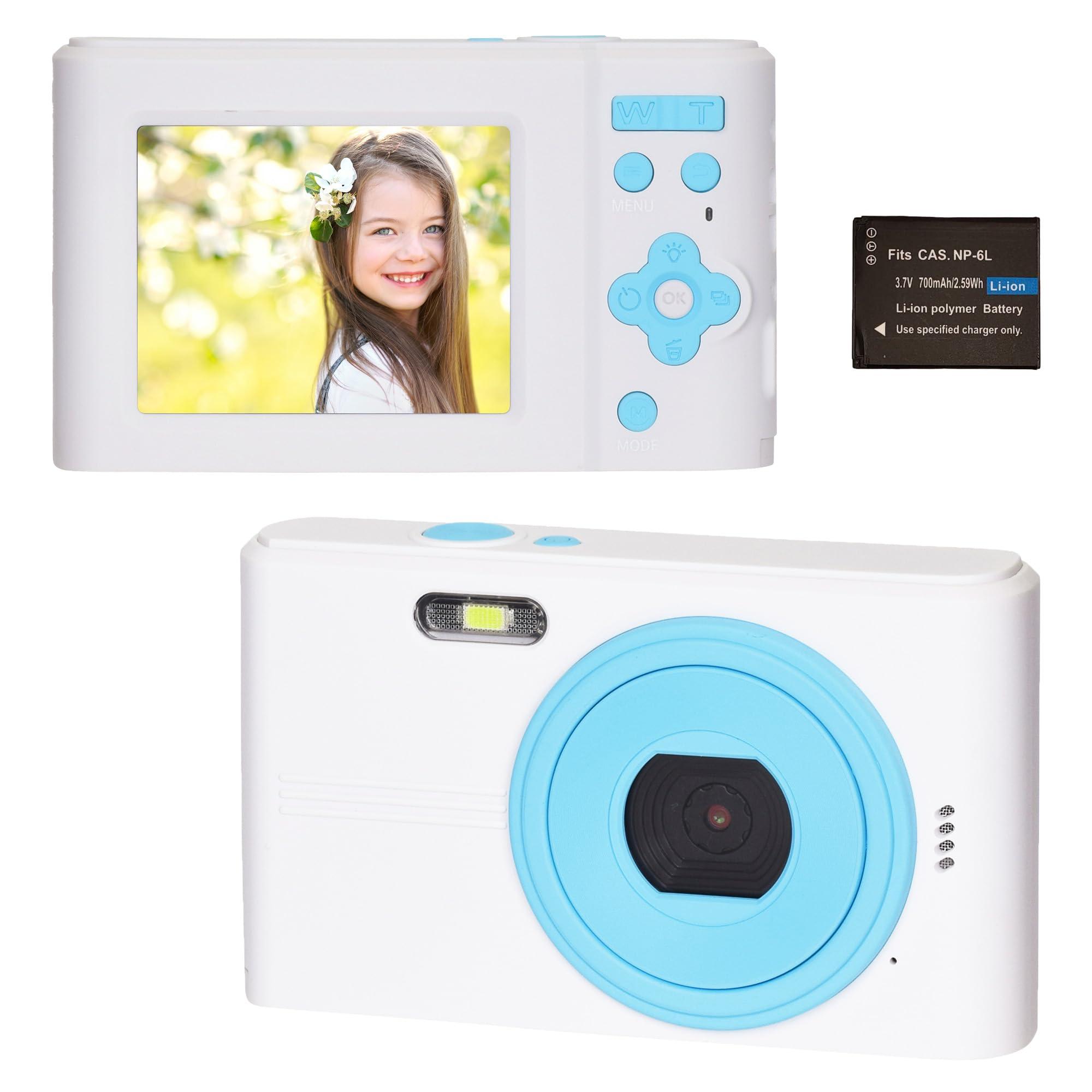 KEIYO Compact Digital Camera Cute two-tone color From your first digital camera to everyday use White × Aqua NT-DC001-WAQ