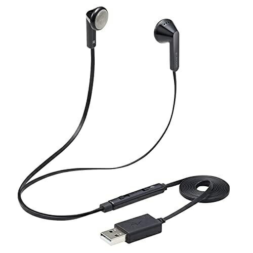 ELECOM Headset Wired Earphone Microphone USB Connection Stereo Black HS-EP19UBK