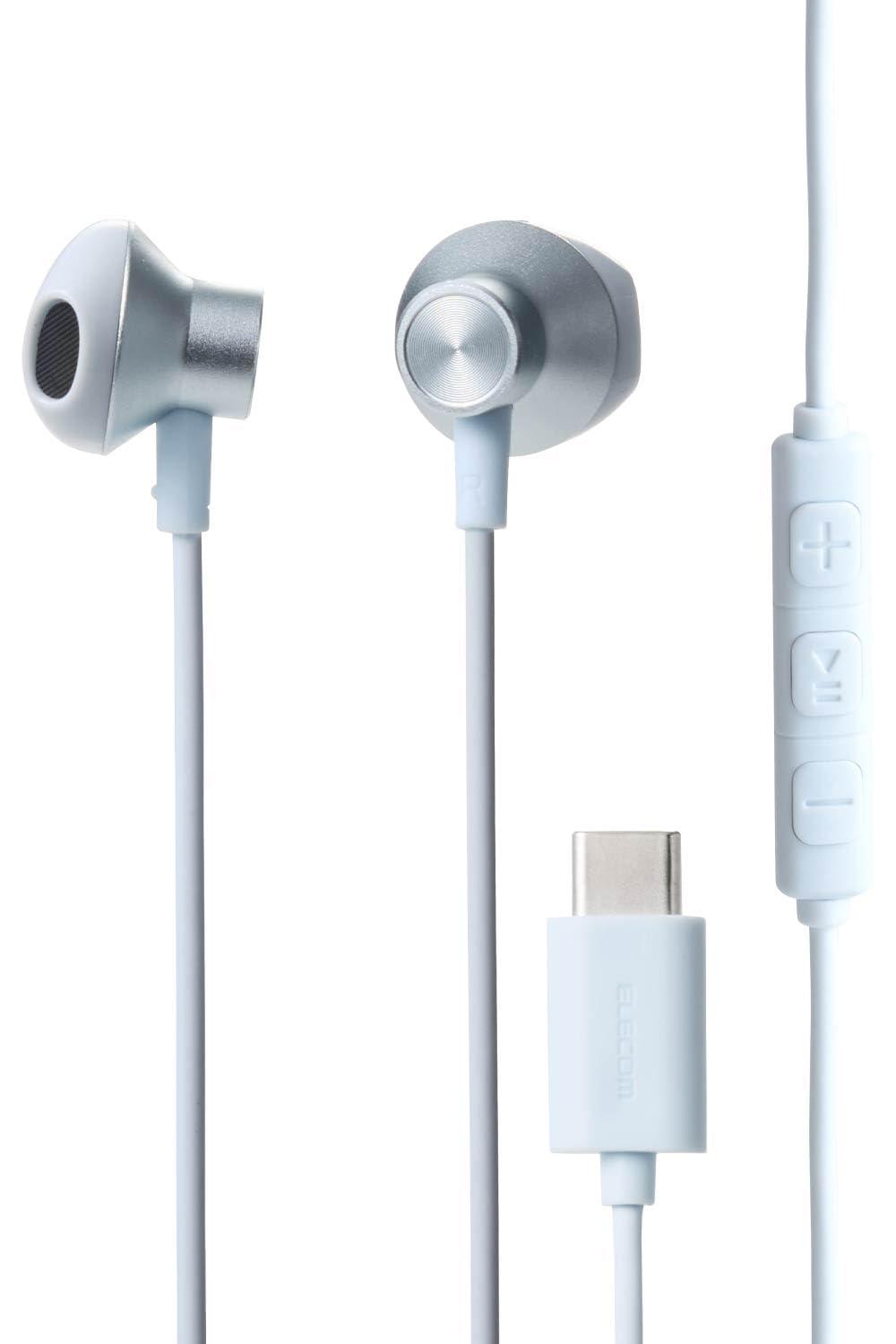 ELECOM Earphones Type-C Wired In-Ear (Semi-Open) High-Durability Cable Resistant to Breakage No Audio-Video Lag [Compatible with iPhone 16e / 16 Series] Blue EHP-DF13IMBU