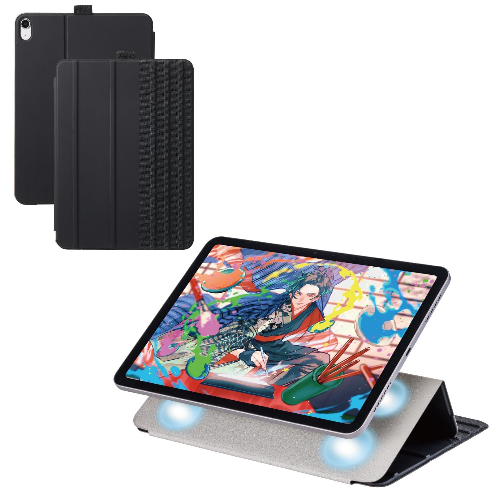 ELECOM 11-inch iPad Air (M3/M2) Flap Case with Angle Adjustment for Drawing, 7 Angles, Black TB-A25MWVDBK