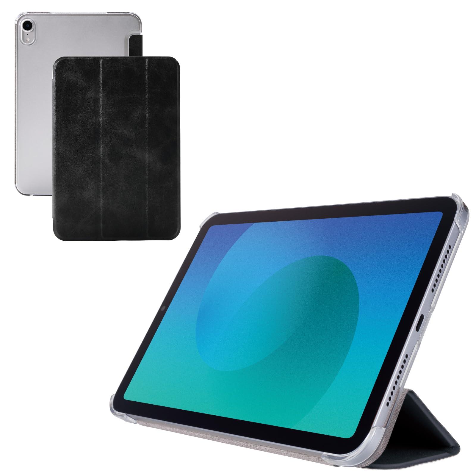 ELECOM iPad mini (A17 Pro) Flip Case - Slim & Lightweight, Clear Back, 2 Angles, Black TB-A25SWVBK