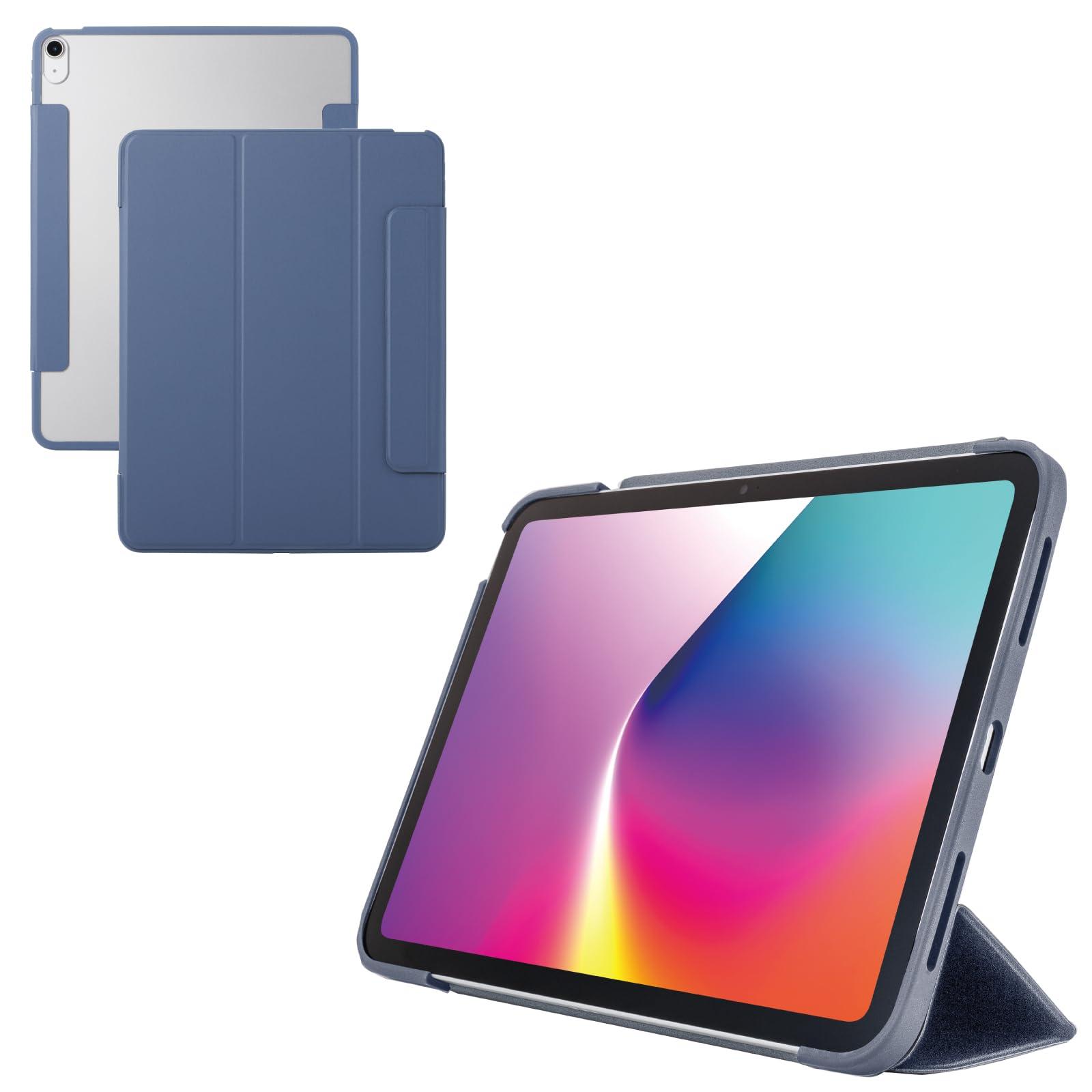 ELECOM 13-inch iPad Air (M3/M2) Flap Case Slim & Lightweight Color Edge Clear Back Blue Gray TB-A25XWVFCBG