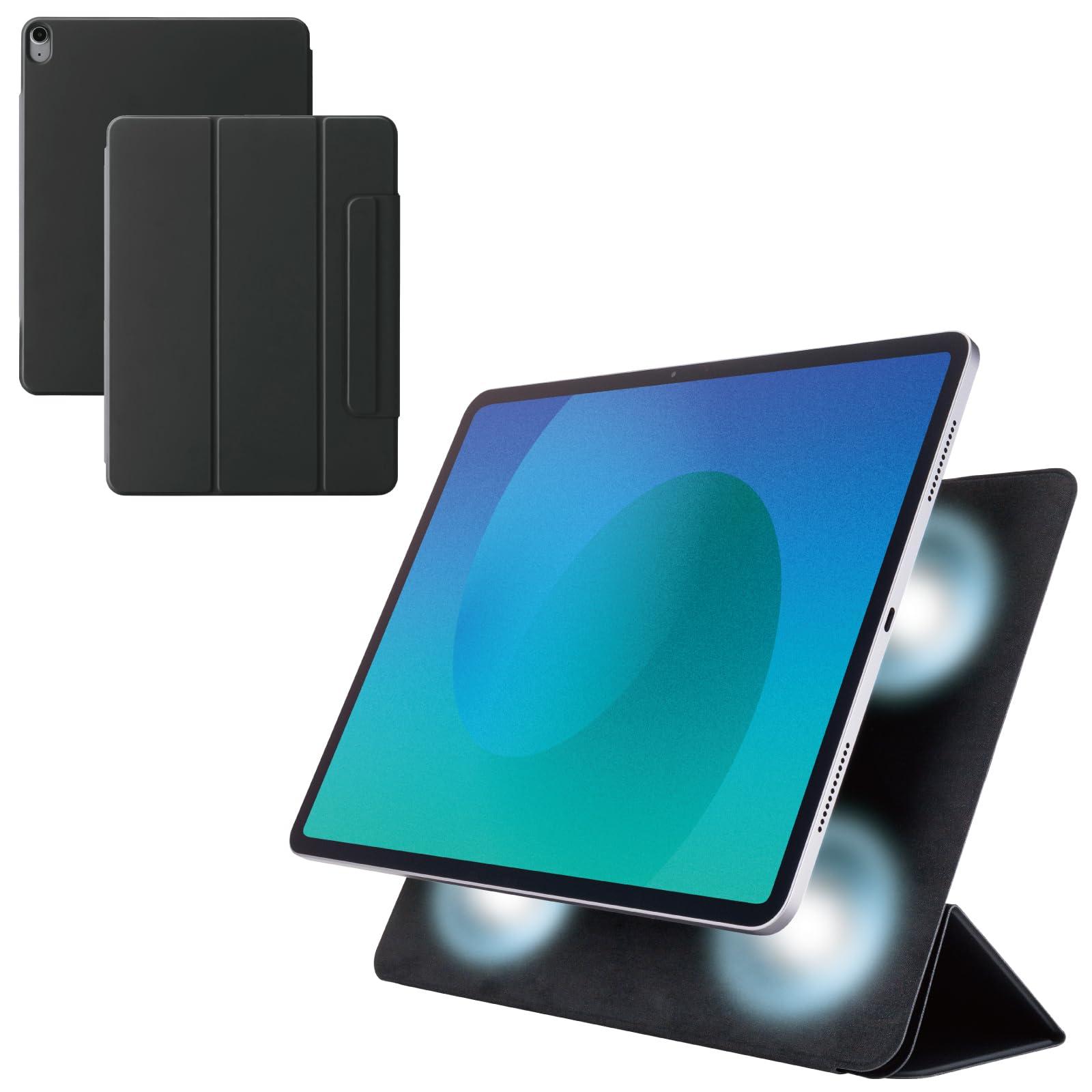 ELECOM 13-inch iPad Air (M3/M2) Flip Case Ultra-Thin Magnetic Attachment Sleep Mode Compatible Black TB-A25XWVPF2BK