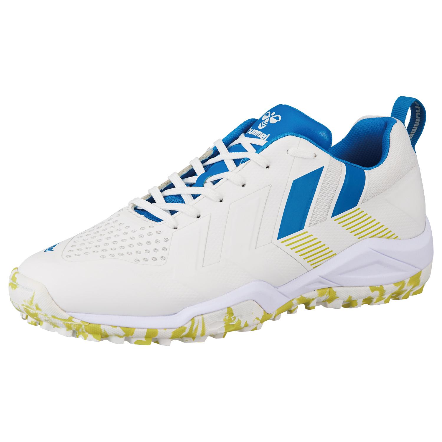 Hummel Handball Shoes Grand Fly 5 White × Lime Yellow (1032) 29.0 cm