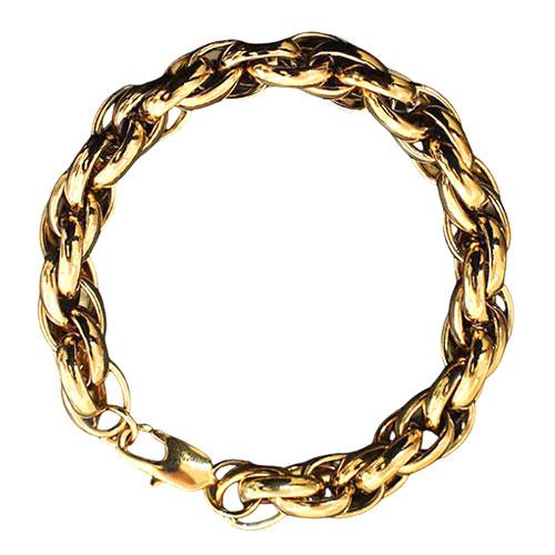 GRANER Stainless Steel Double Screw Bracelet Unisex (Men's & Women's) 23cm Gold GR-112