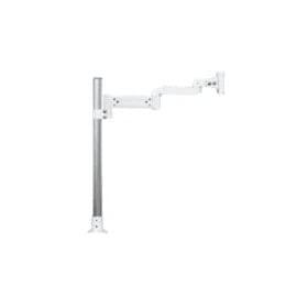 Live Creator Desktop Pole Mount Arm Horizontal Mid + Short Arm Flanged Grommet Mount Ivory/Silver ARM2-17-10PG21