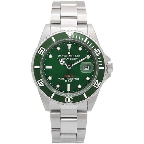 DANIEL MULLER Daniel Muller Watch Stainless Steel 100m Water Resistance Diver's Watch Green DM-2018GN