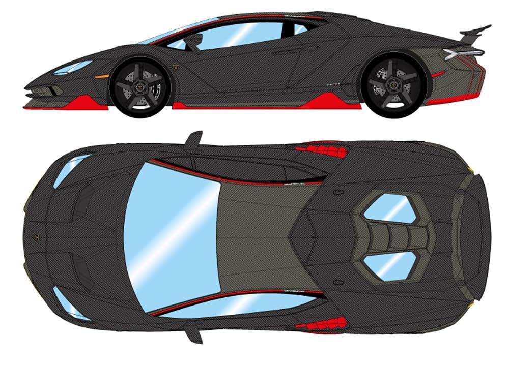 Makeup EIDOLON COLLECTION 1/43 Lamborghini Centenario LP770-4 2016 Rear Wing Up Carbon/Red Stripe Ready-to-Display EM780G
