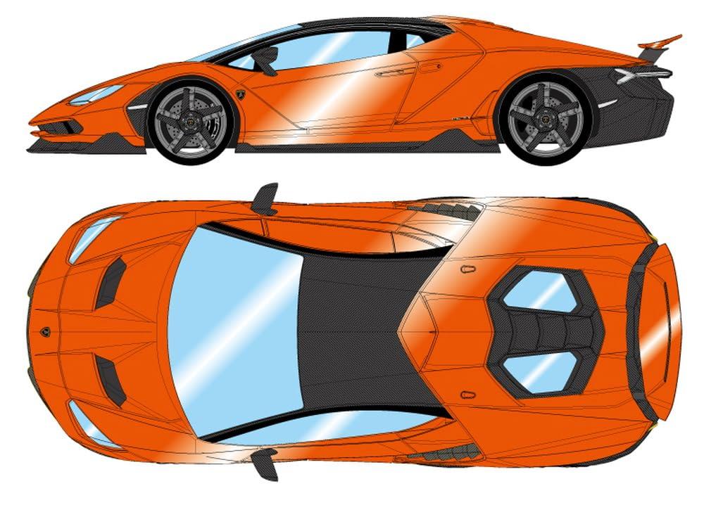 Makeup EIDOLON COLLECTION 1/43 Lamborghini Centenario LP770-4 2016 Rear Wing Up Arancio Argos Ready-to-Display EM780J