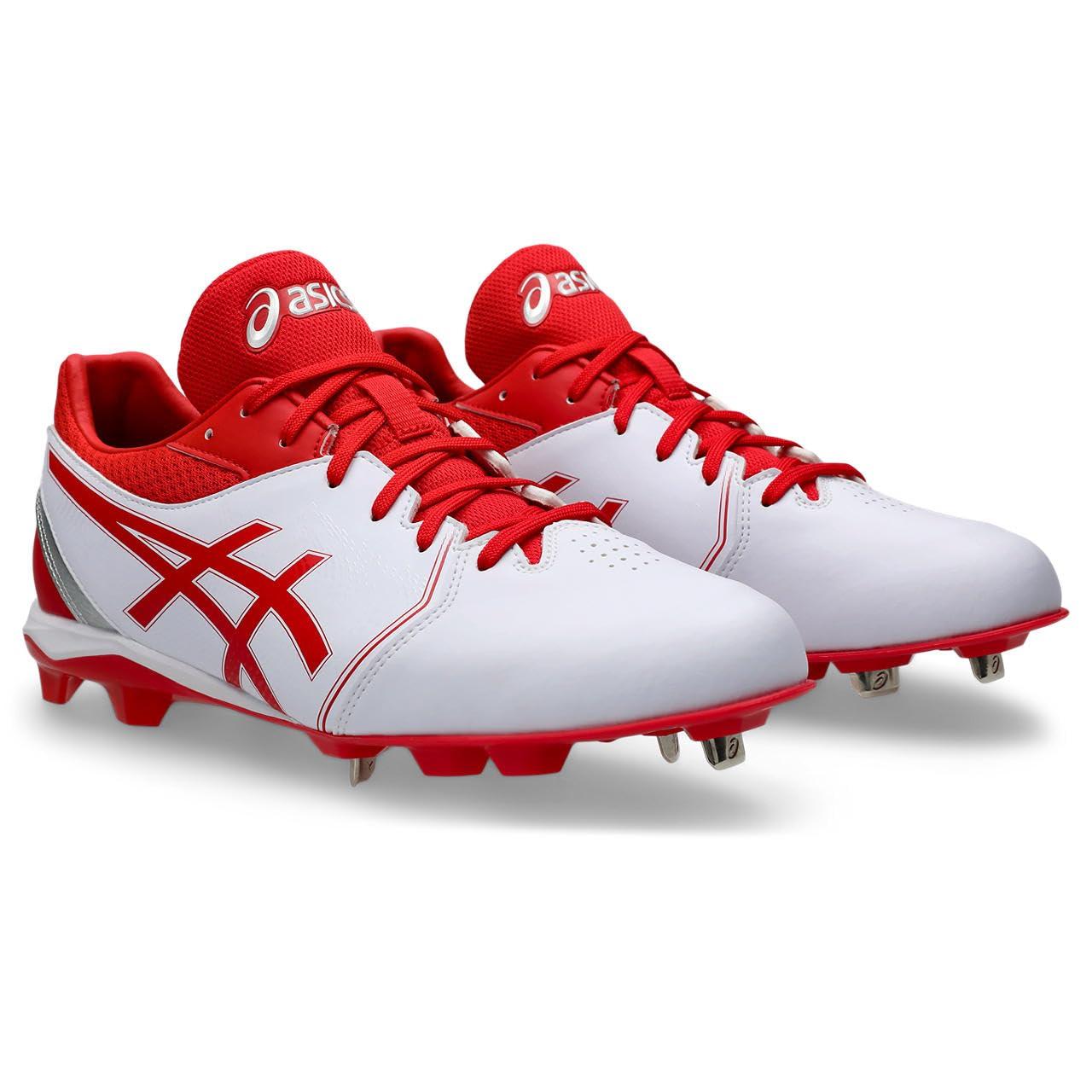 [ASICS] Baseball Metal Cleats NEOCONNECT 1123A054 Unisex 101 (White/Red) 23.0 cm 2.5E
