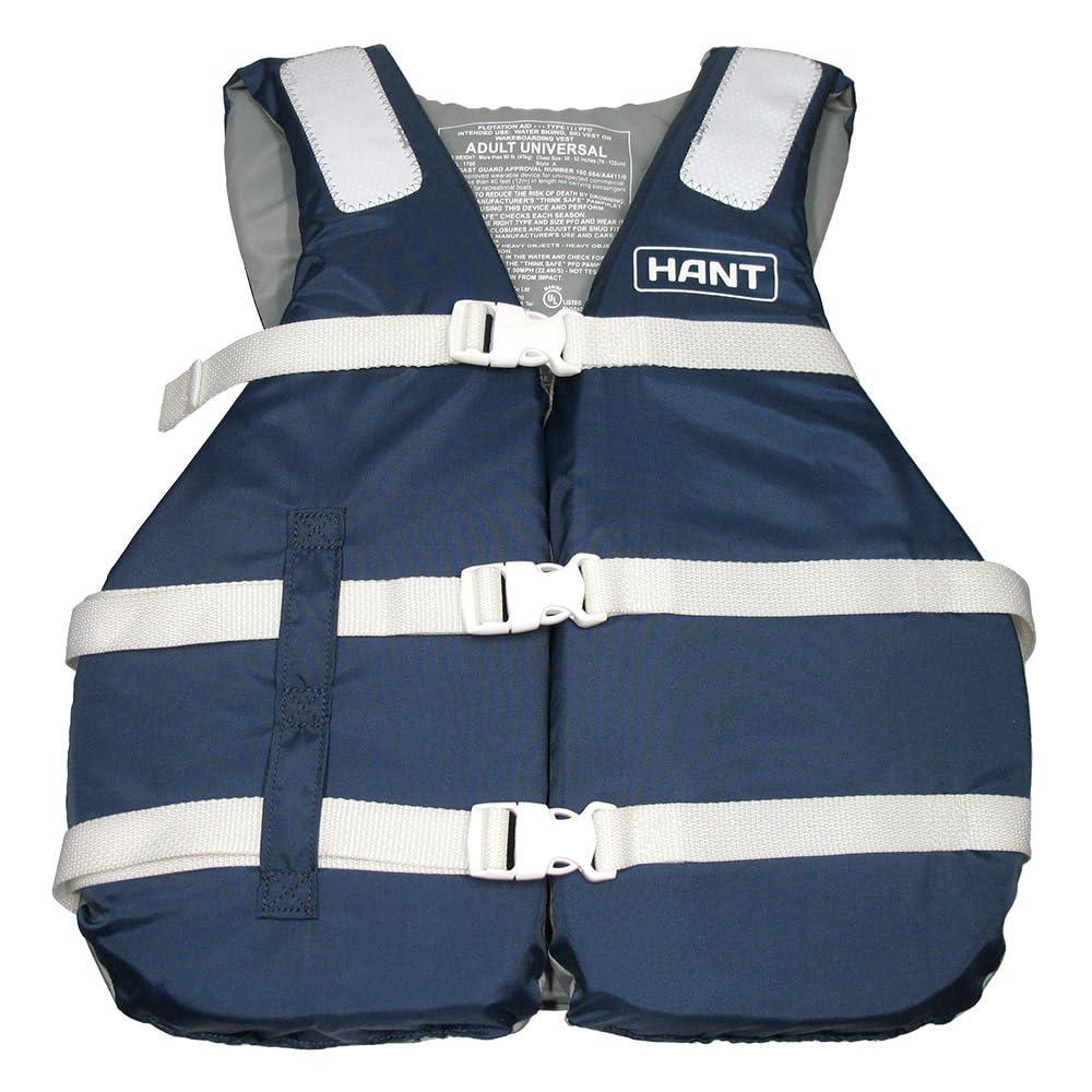 HANT Outdoor Life Jacket (Navy, SUPERLARGE (102-152) GRP_HLV-445) Vest Type USCG-Approved Mark with Whistle Unisex Adult