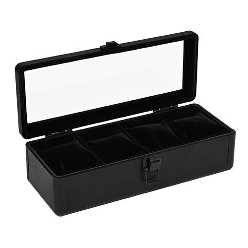 Esprima Premium Watch Box for 4 Watches Store Your Watches Beautifully Luxurious Design Black SE54025BK