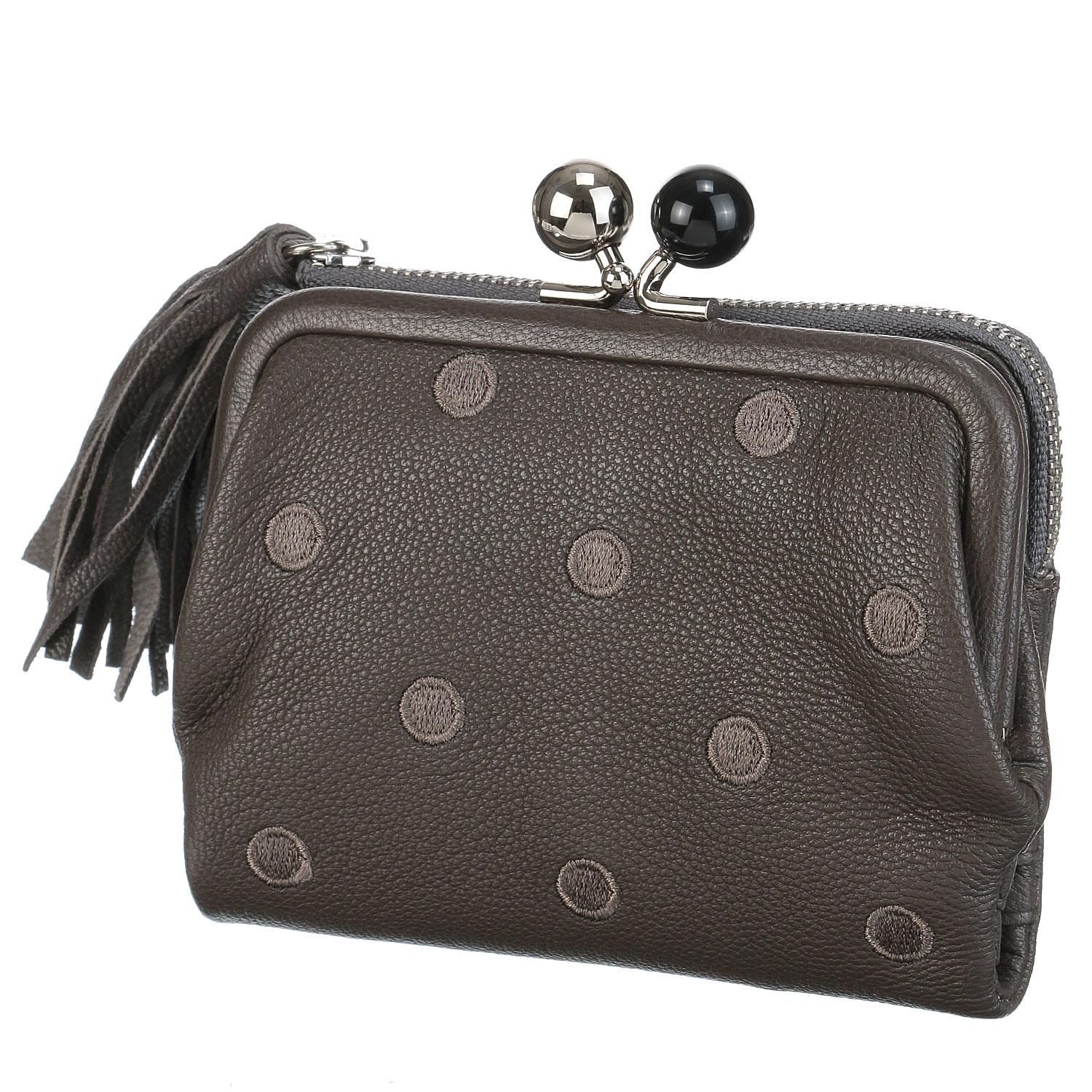 perche Acrylic Bead Gusseted Wallet, Dark Gradient