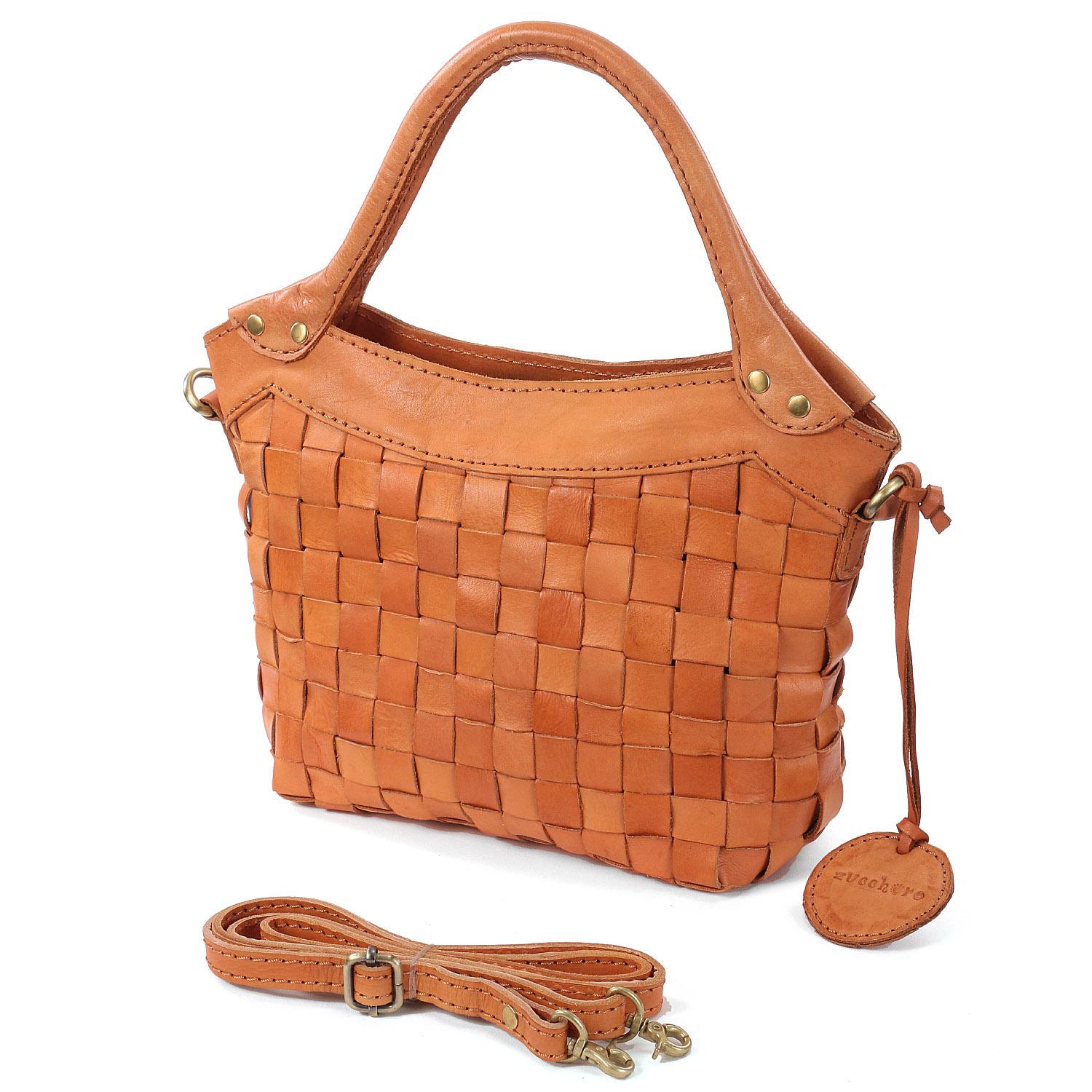 zucchero Cowhide Mesh 2-Way Bag Brown