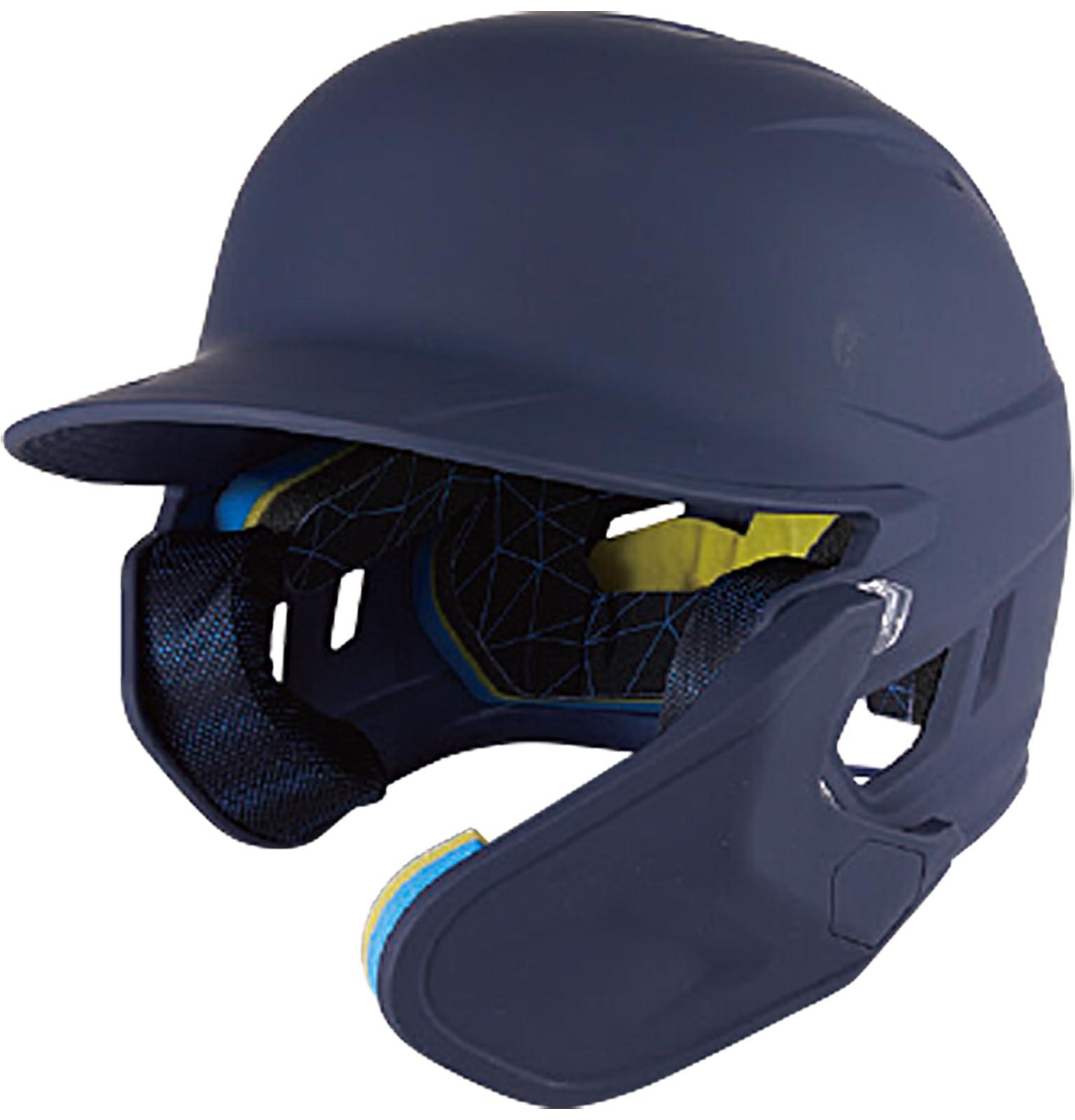 Rawlings Baseball Adult Hardball MACH Adjustable Helmet with Chin Guard (Matte Finish) Left-Handed MA07S Navy One Size Fits All Includes Helmet Bag