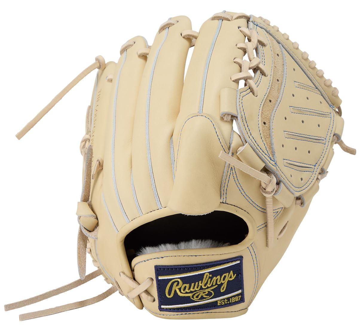 Rawlings Baseball Glove, Hardball, Adult, Genuine Leather, Left-Handed, Pitcher's Glove, HOH RISING STAR COMB GH5HRA140 [Pitcher's Glove] Size 11.5, Camel/Black