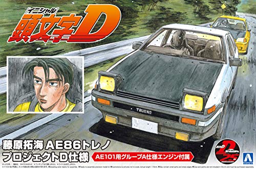 Aoshima Cultural Textbook Co., Ltd. Initial D No.1 Takumi Fujiwara AE86 Trueno Project D Specification 1/24 Scale Plastic Model Kit