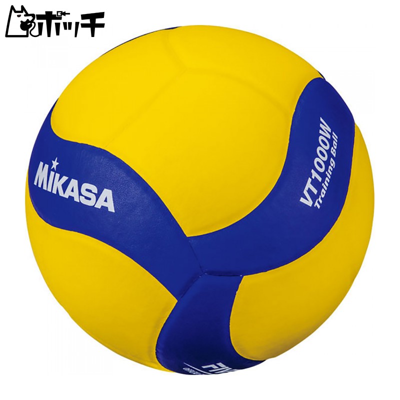 MIKASA Volleyball Training Medicine Ball Size 5 for General, College, and High School Use 1kg Yellow/Blue VT1000W Recommended Internal Pressure 0.3 kgf/cm²