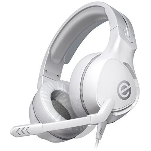 ELECOM Gaming Headset Wired Headphones Lightweight × Soft Ear Pads Comfortable for Long Gaming Sessions White HS-G01WH