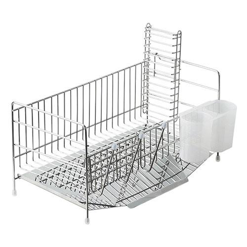 Yokoyama Tsubame Juku Craftsmanship Slim Drain Rack (Includes Knife Stand, Cutlery Stand, and Cup Hook) Durable and Long-Lasting Stainless Steel Construction MR-1500