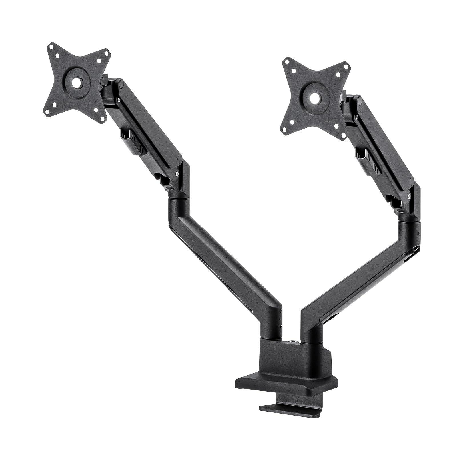 Sanwa Supply Monitor Arm (Dual Gas Spring Type, Slim Short Clamp, Black) CR-LAC2403BK