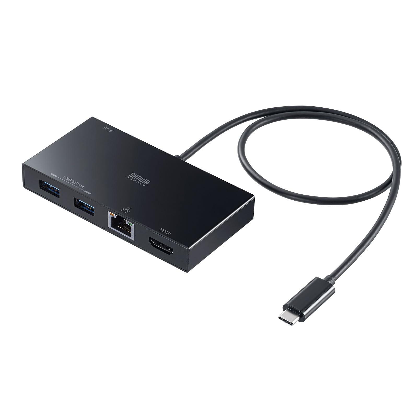 Sanwa Supply USB Type-C Docking Station Black USB-DKM10BK
