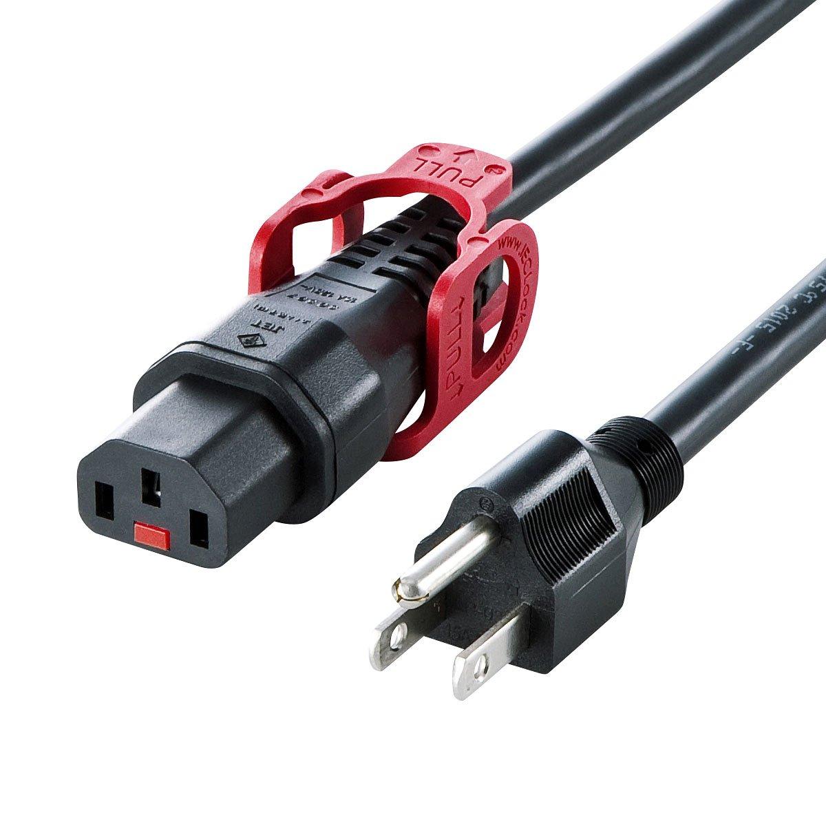 Sanwa Supply Lock-Plus Anti-Disconnection Locking Power Cord (2m)