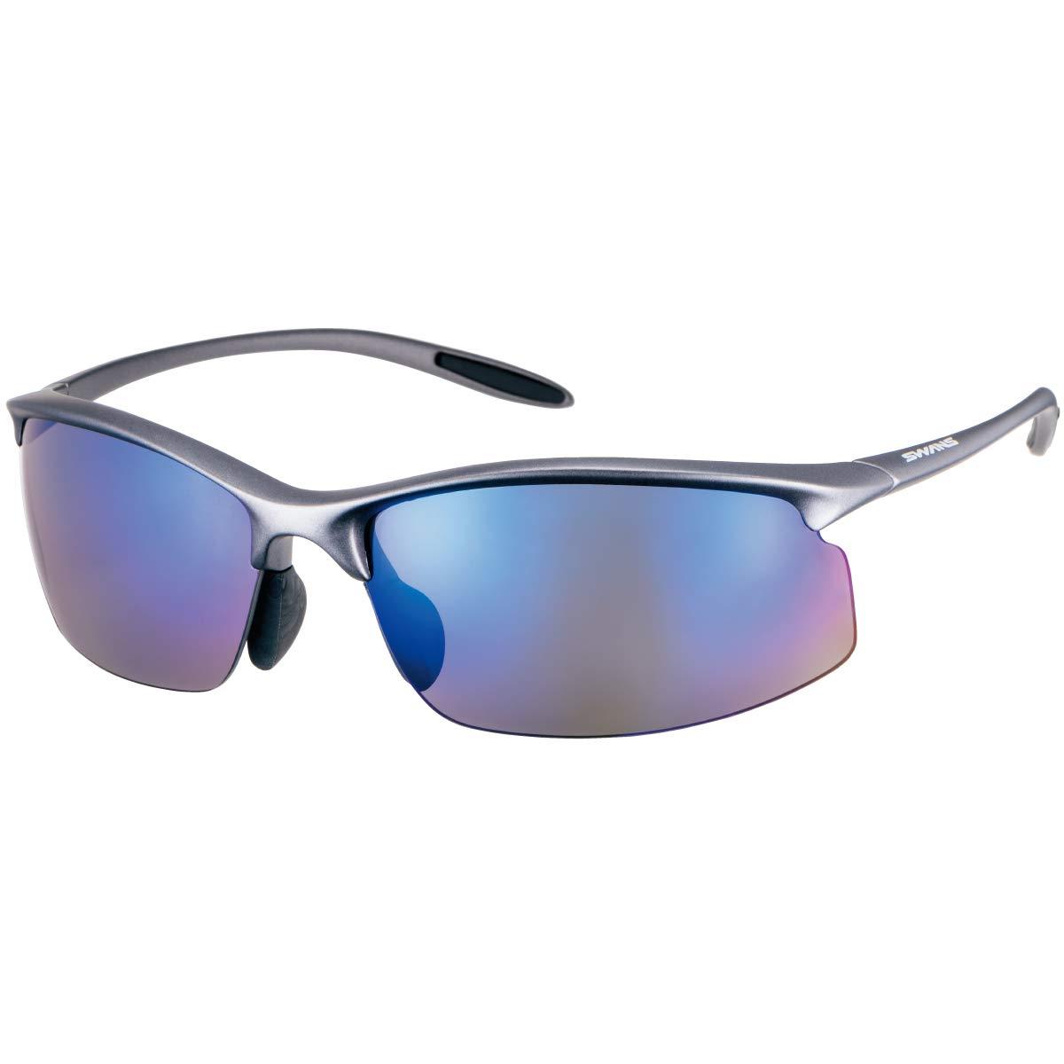 [Swans] Sports Polarized Sunglasses Airless Move SAMV-1051 GMR Gunmetal Gunmetal/Blue Mirror × Polarized Smoke Lens One Size Fits All
