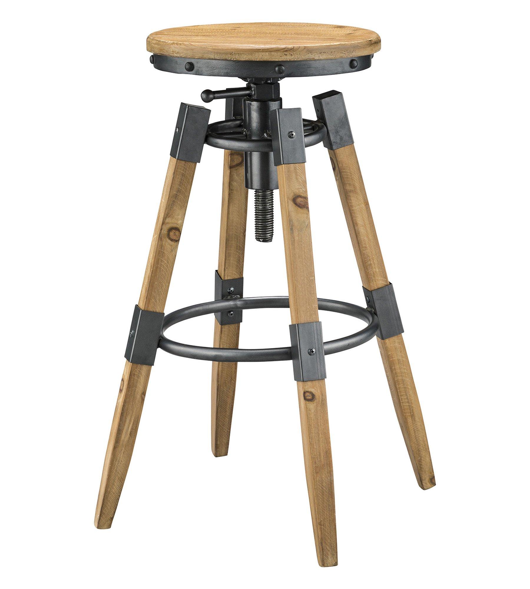 Azumaya-kk Stool Brown Product Size: W54 × D54 × H70-78.5 cm TTF-818