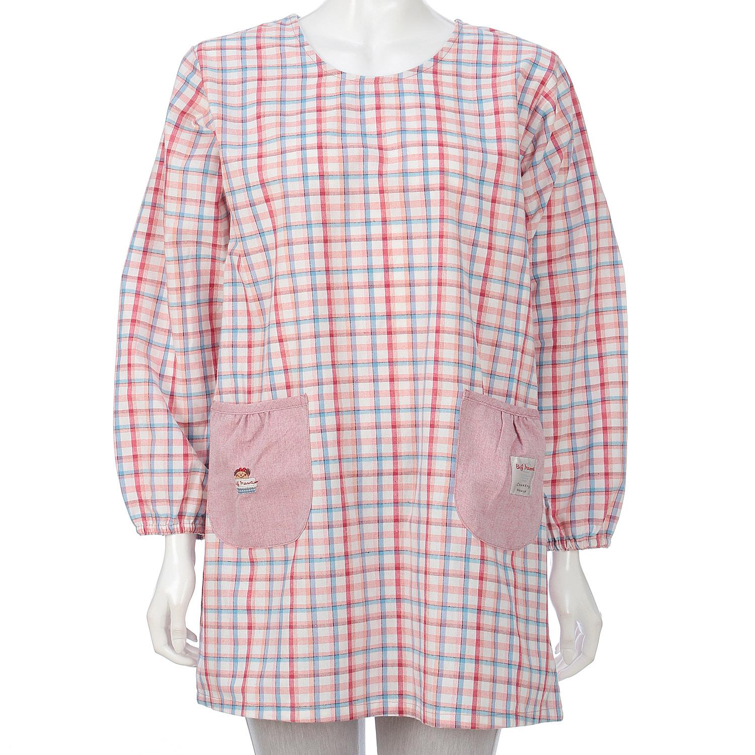 Big Mama Check Apron Pink F (Free Size)