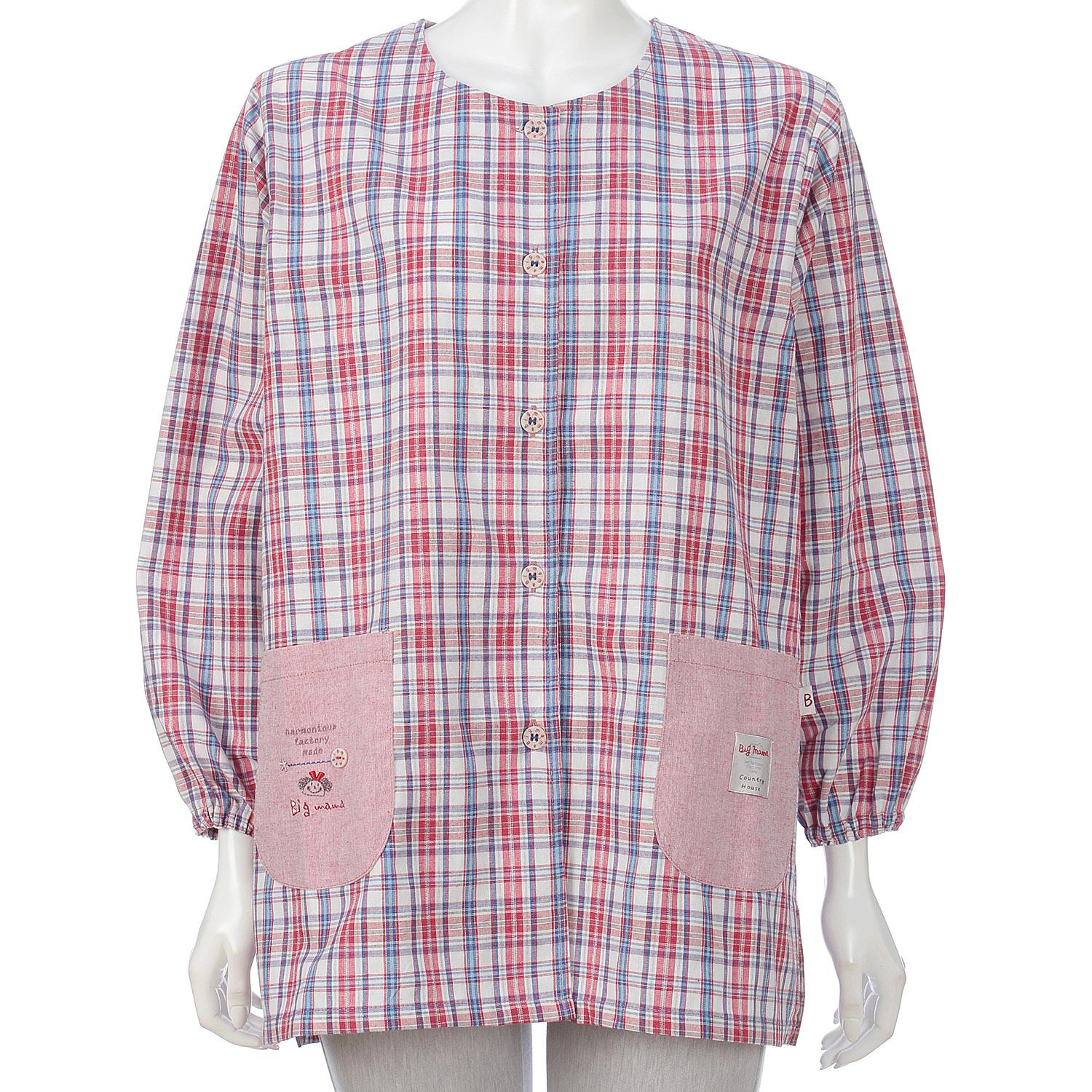 Big Mama Check Smock Pink F (Free Size)
