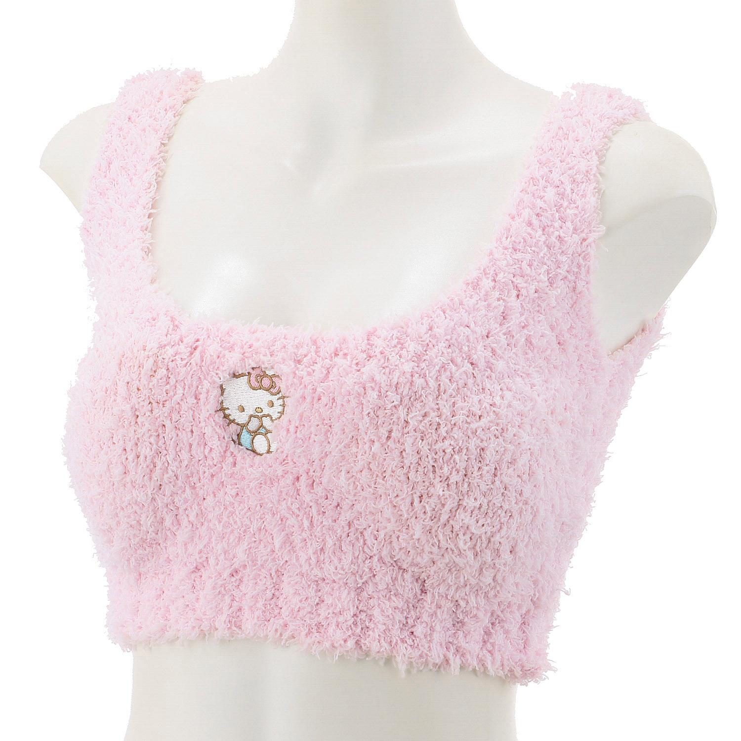 Fluffy Innerwear Kitty Half Top (Padded) Pink L-LL