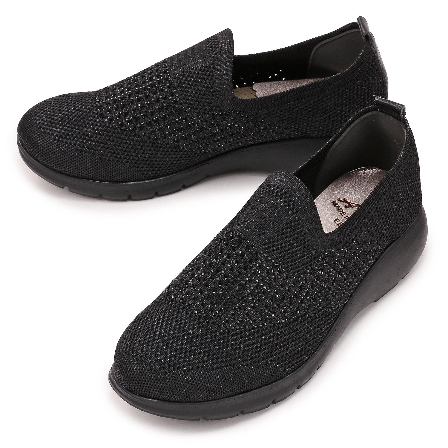 AC Stretch shoes with diamonds Black 22.5CM