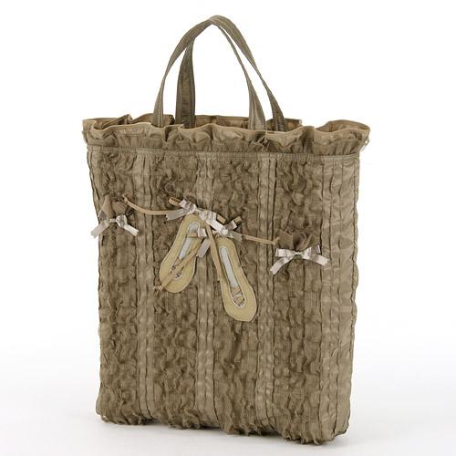 Frill Shoes Tote Bag Large Beige