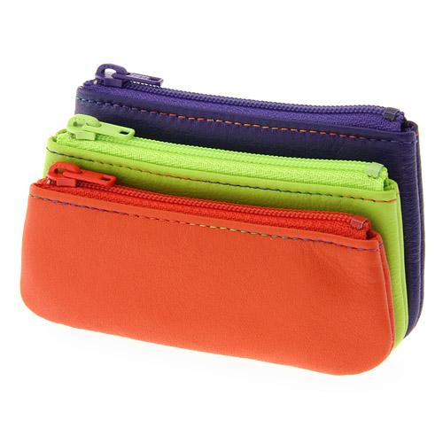 Cowhide Multi-Color 3-Pocket Coin Purse 43 62