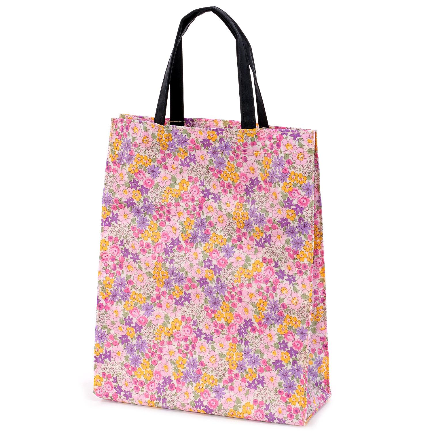 Many Flower Pattern Side Bag L Pink