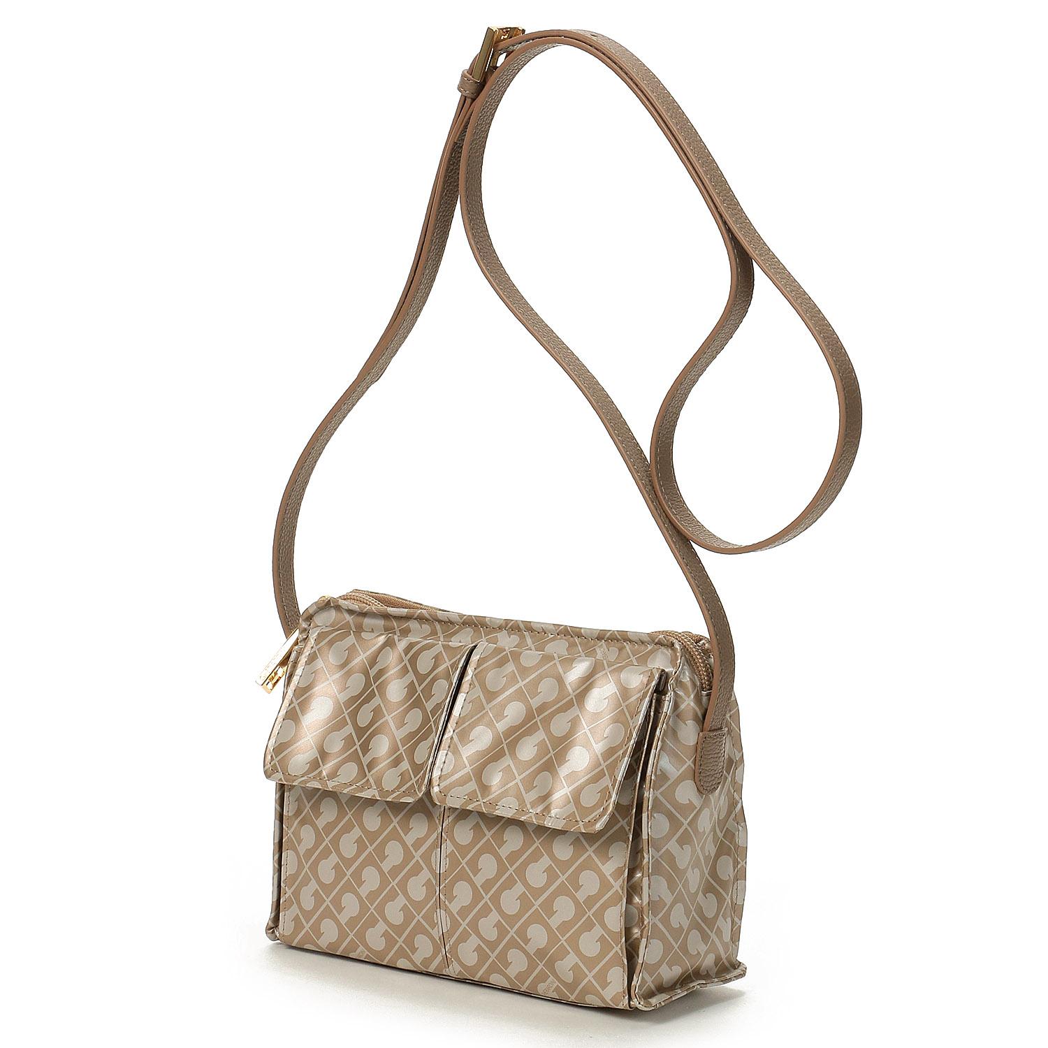 GHERARDINI SOFTY Double Pocket Shoulder Bag Greige (CRETA)