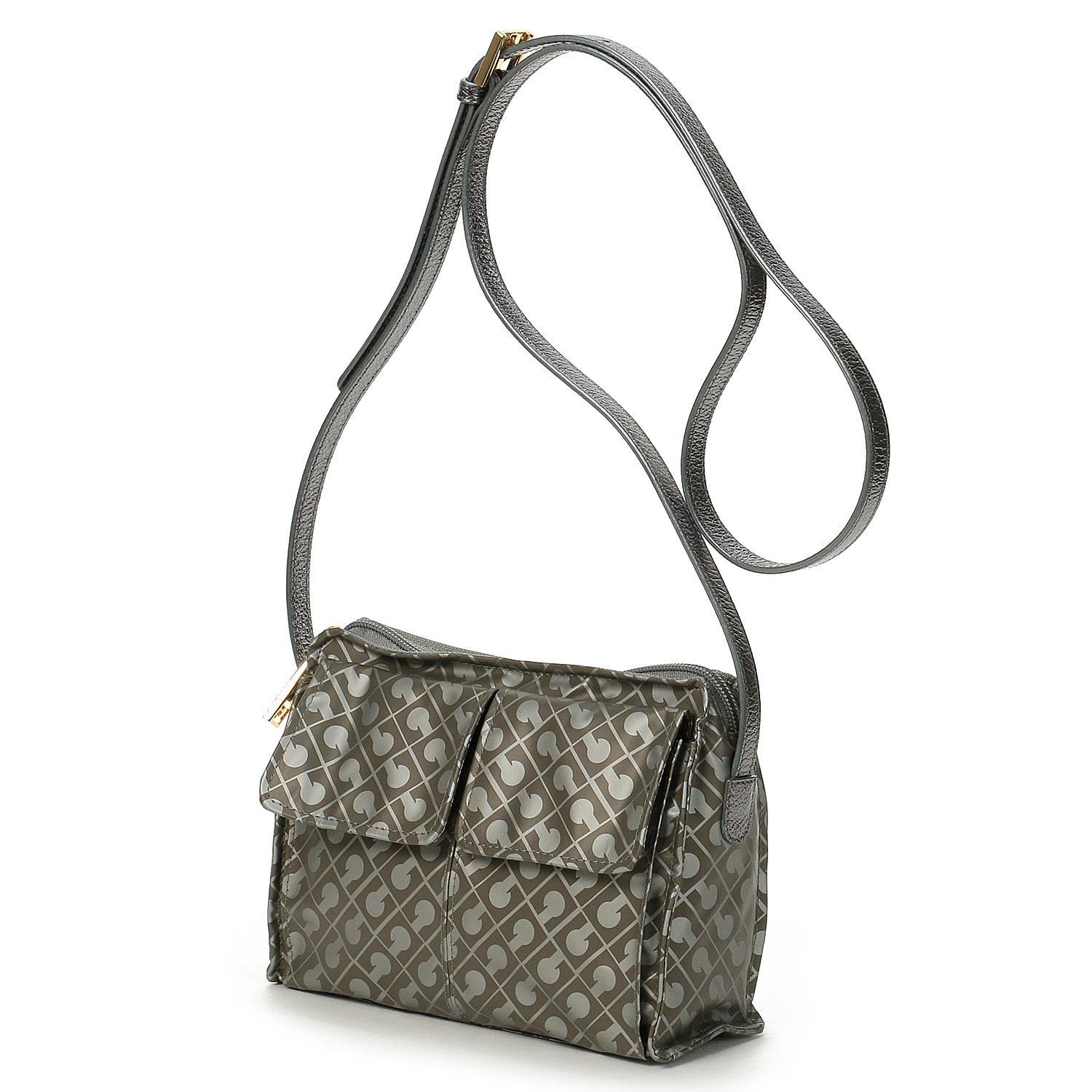 GHERARDINI SOFTY Double Pocket Shoulder Bag Gunmetal (ARGENTO SCURO)