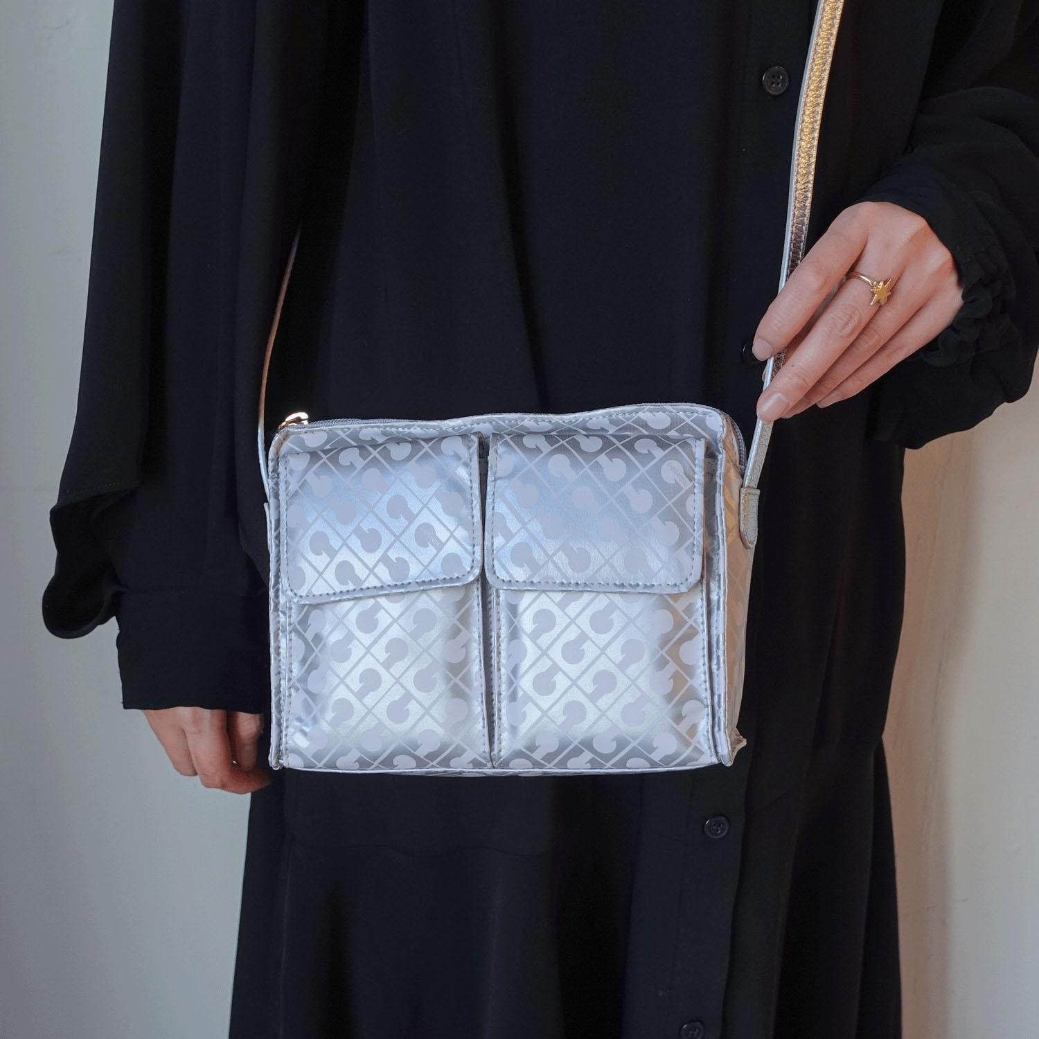 GHERARDINI SOFTY W pocket shoulder bag silver (LUNAR)